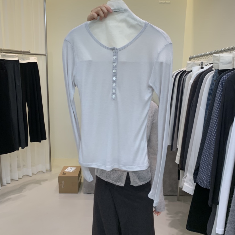 HWAE AND韓國代購女士新品時尚推薦真品人氣長袖T恤透明HWAE AND長袖T恤圖色2