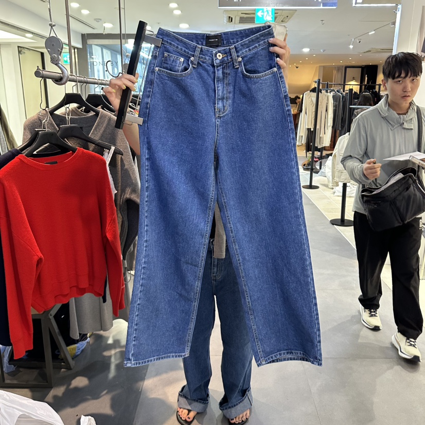 ELF-L韓國代購女裝新品真品時尚休閑人氣熱賣牛仔褲皮革PROJECT ELF牛仔褲圖色1
