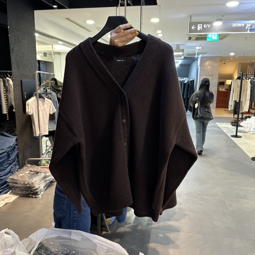 ELF-L東大門代購女士新款真品人氣時尚推薦休閑針織衫開衫PROJECT ELF針織衫圖色2棕色