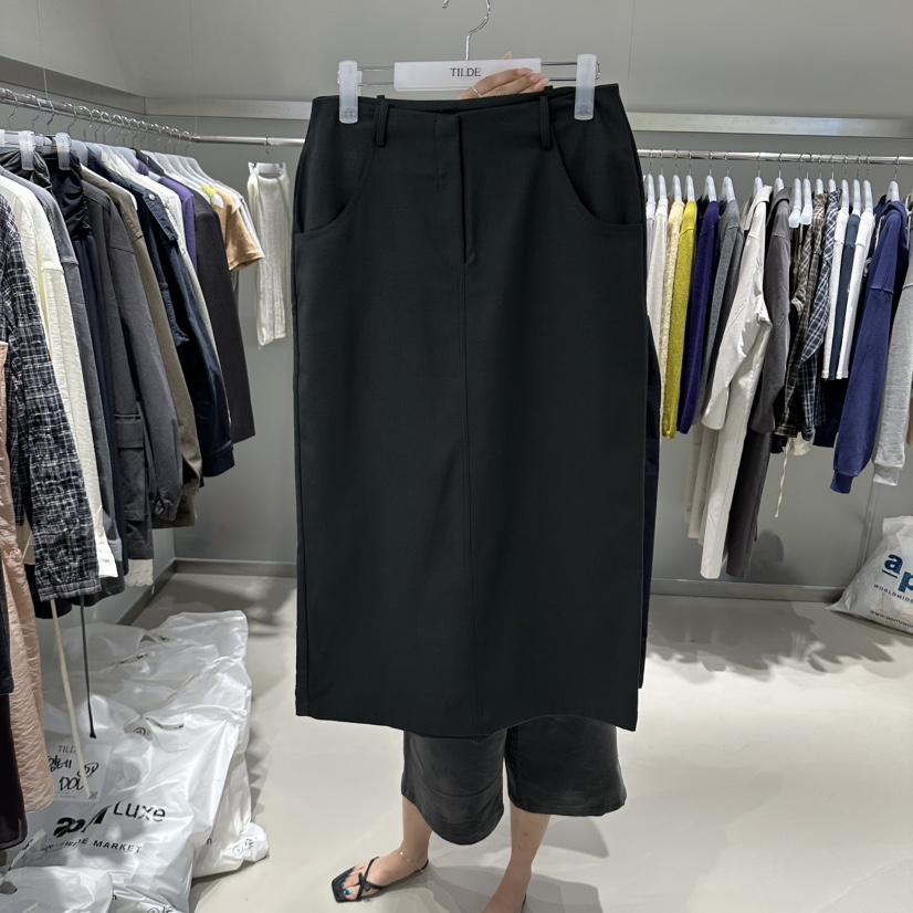 TILDE東大門實拍女士新款熱賣人氣真品推薦休閑半身裙中短裙TILDE半身裙/中短裙圖色2灰色