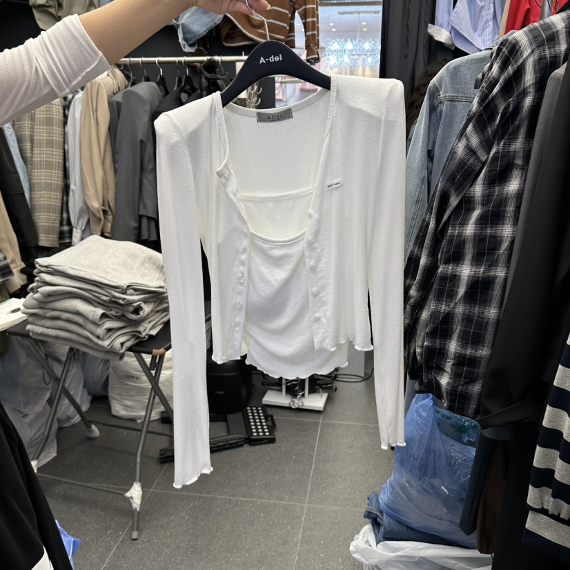 A-DEL東大門實拍女裝新款熱賣時尚休閑推薦套裝套裝開衫A-DEL套裝圖色1