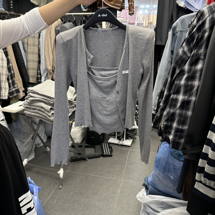 A-DEL東大門實拍女裝新款熱賣時尚休閑推薦套裝套裝開衫A-DEL套裝圖色2