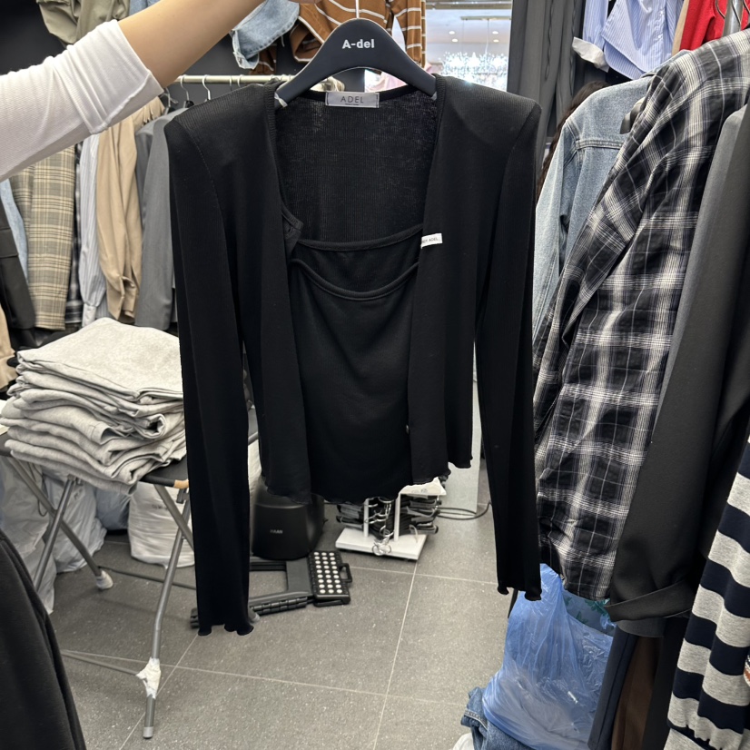 A-DEL東大門實拍女裝新款熱賣時尚休閑推薦套裝套裝開衫A-DEL套裝圖色3