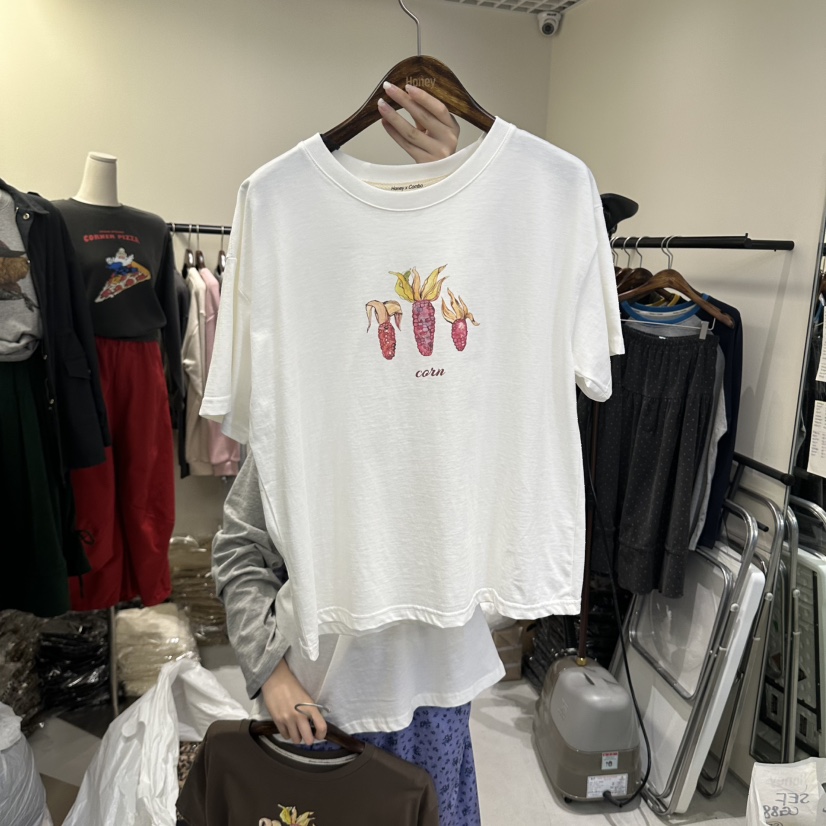 HONEY韓國代購女裝新款人氣熱賣推薦休閑時尚真品T恤HoneyT恤圖色1