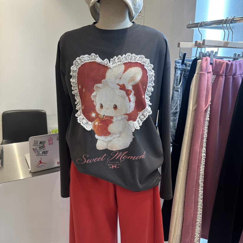 EVE韓國代購女裝新品休閑時尚真品推薦熱賣人氣長袖T恤兔子EVE長袖T恤圖色3