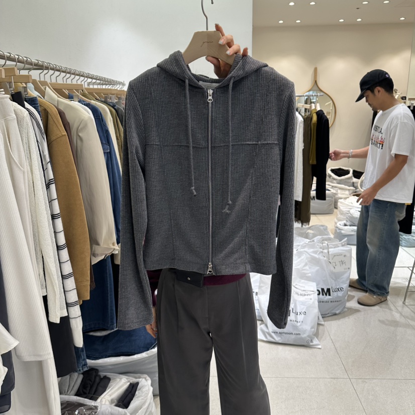 GRACIA韓國代購女裝新品時尚推薦真品休閑人氣衛衣連帽衫GRACIA衛衣圖色2灰色