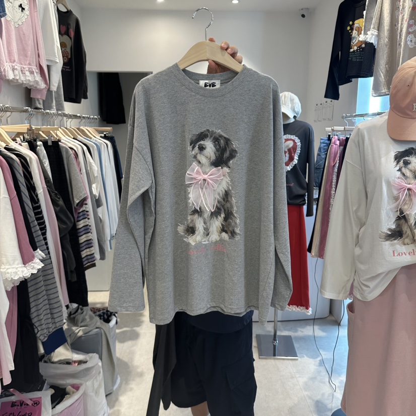 EVE韓國代購女裝新品人氣時尚真品休閑推薦熱賣長袖T恤EVE長袖T恤圖色2