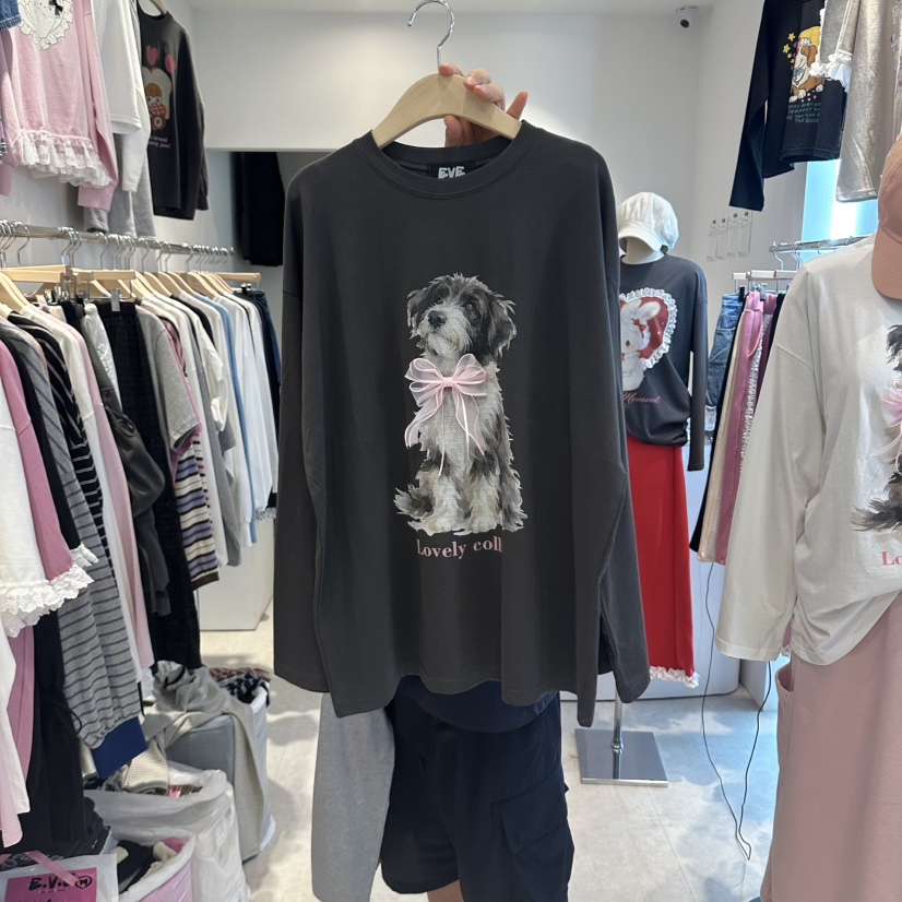 EVE韓國代購女裝新品人氣時尚真品休閑推薦熱賣長袖T恤EVE長袖T恤圖色3