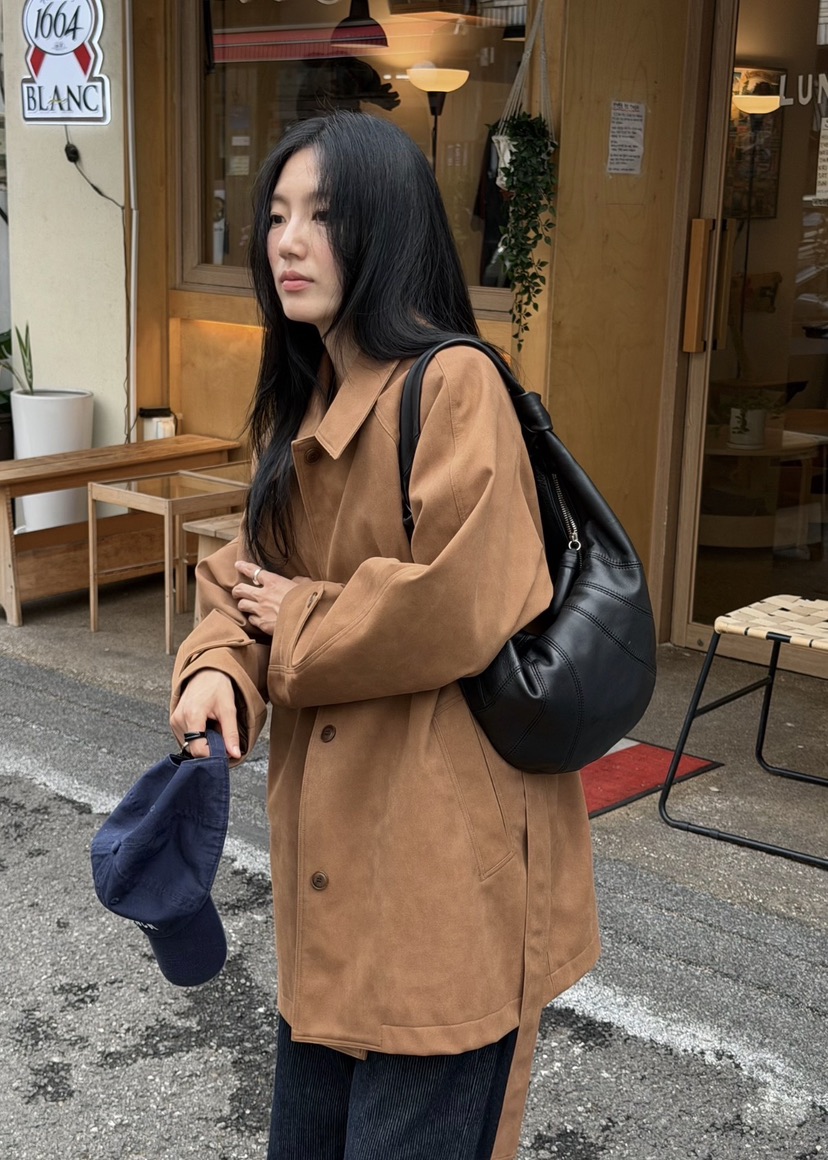 AMY GRACE-A東大門代購女士新品時尚人氣熱賣夾克含腰帶AMY GRACE夾克圖色2