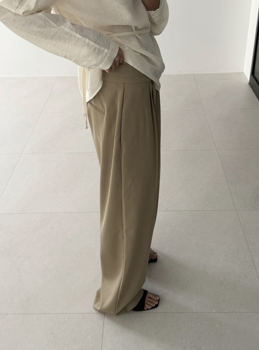 AMY GRACE-A東大門代購女裝新品推薦休閑休閑褲褶裥經典AMY GRACE休閑褲