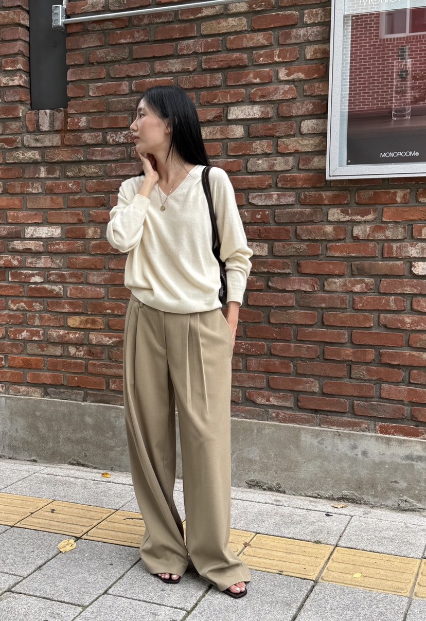 AMY GRACE-A東大門代購女裝新品推薦休閑休閑褲褶裥經典AMY GRACE休閑褲