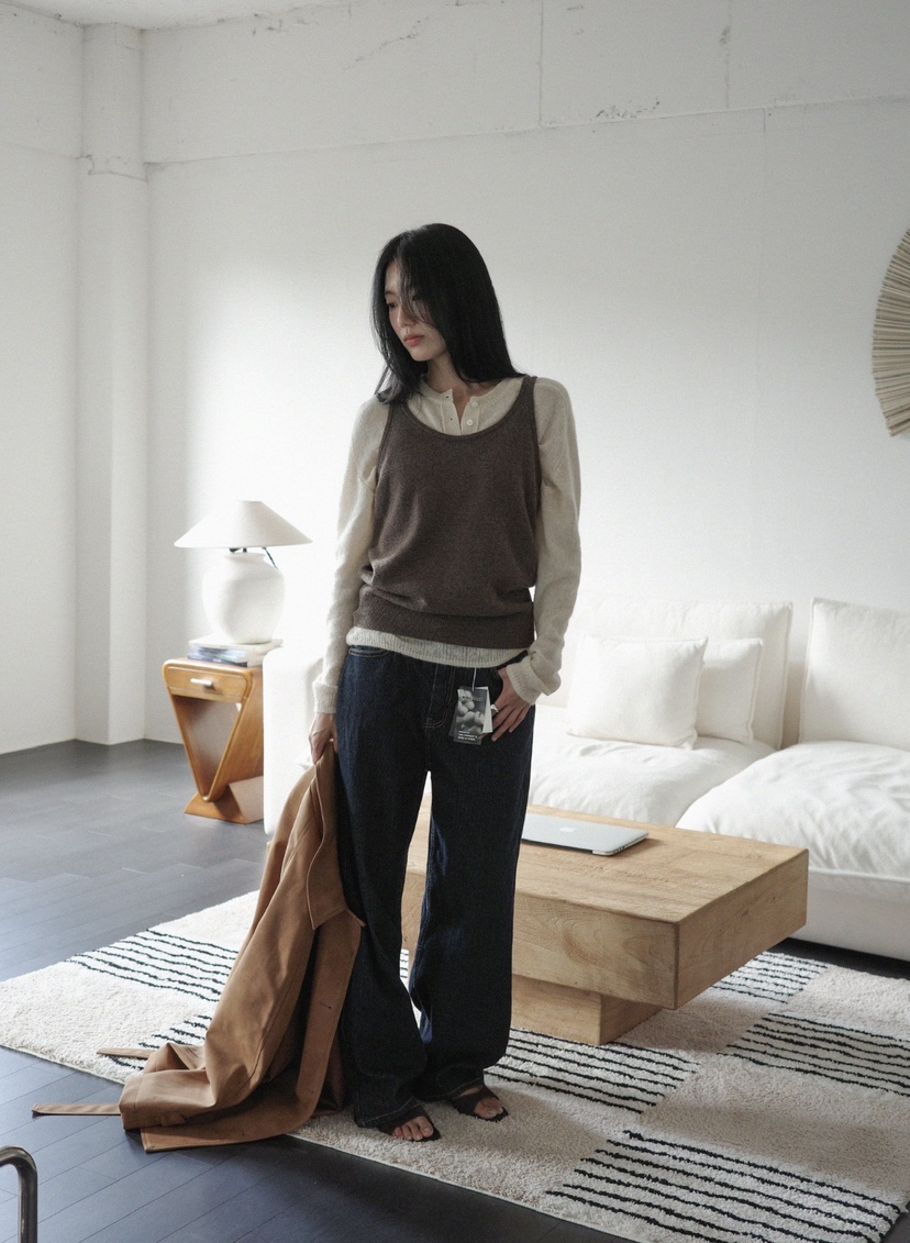 AMY GRACE-A韓國直郵女士新品真品吊帶背心不含內搭羊毛AMY GRACE吊帶/背心