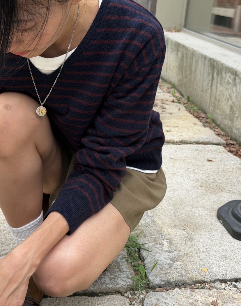 AMY GRACE-A東大門實拍女士新品真品人氣熱賣針織衫條紋AMY GRACE針織衫