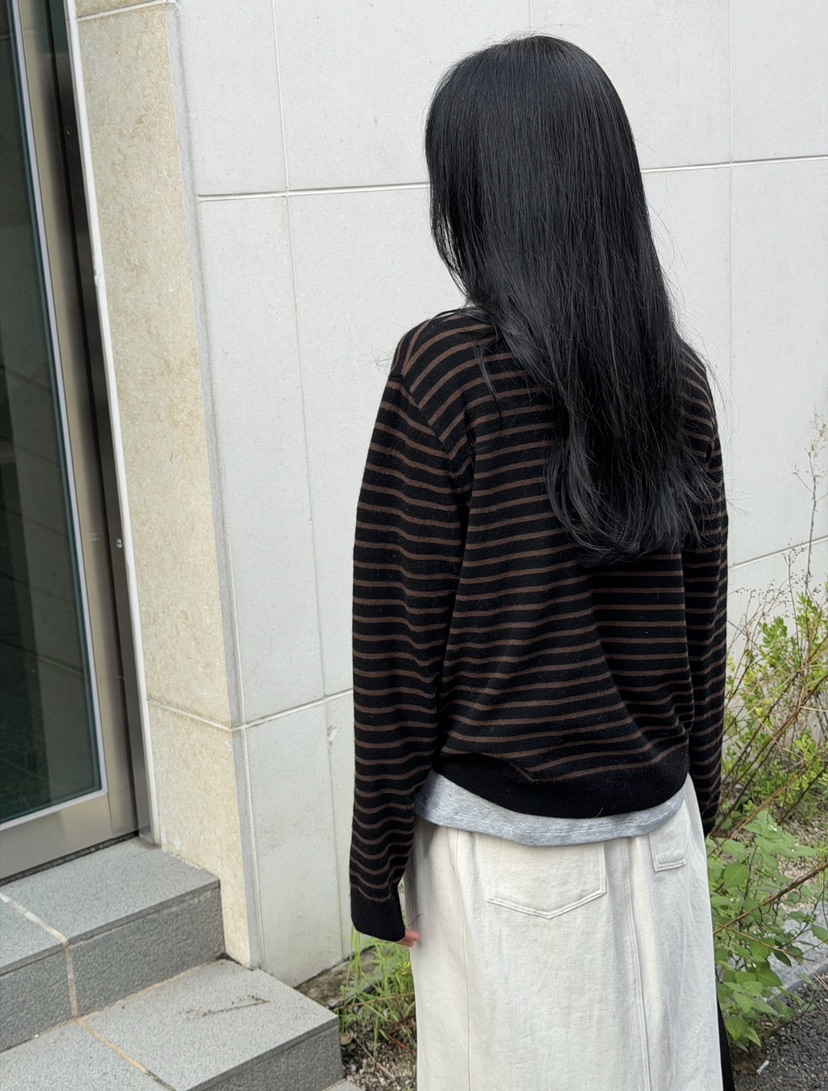 AMY GRACE-A東大門實拍女士新品真品人氣熱賣針織衫條紋AMY GRACE針織衫