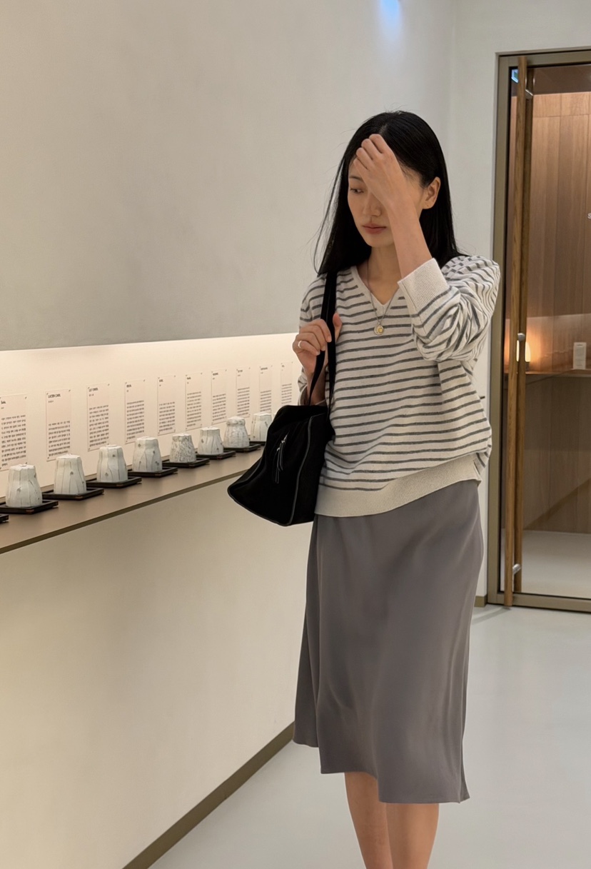 AMY GRACE-A東大門實拍女士新品真品人氣熱賣針織衫條紋AMY GRACE針織衫