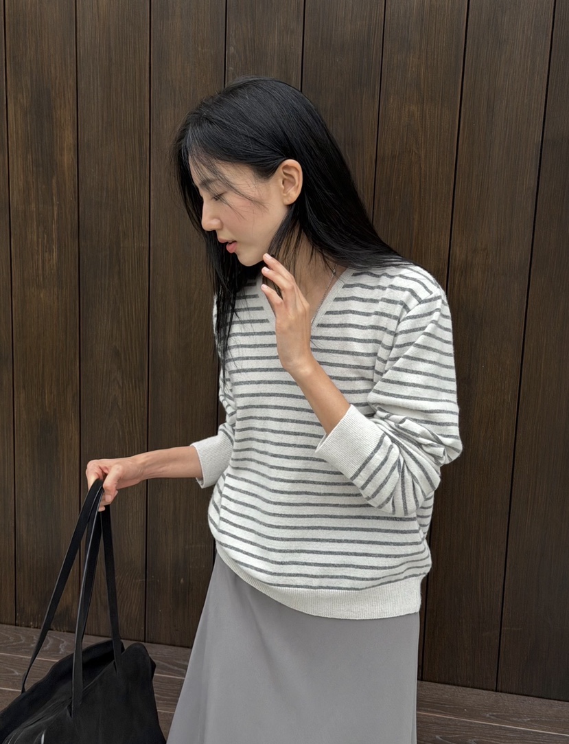 AMY GRACE-A東大門實拍女士新品真品人氣熱賣針織衫條紋AMY GRACE針織衫