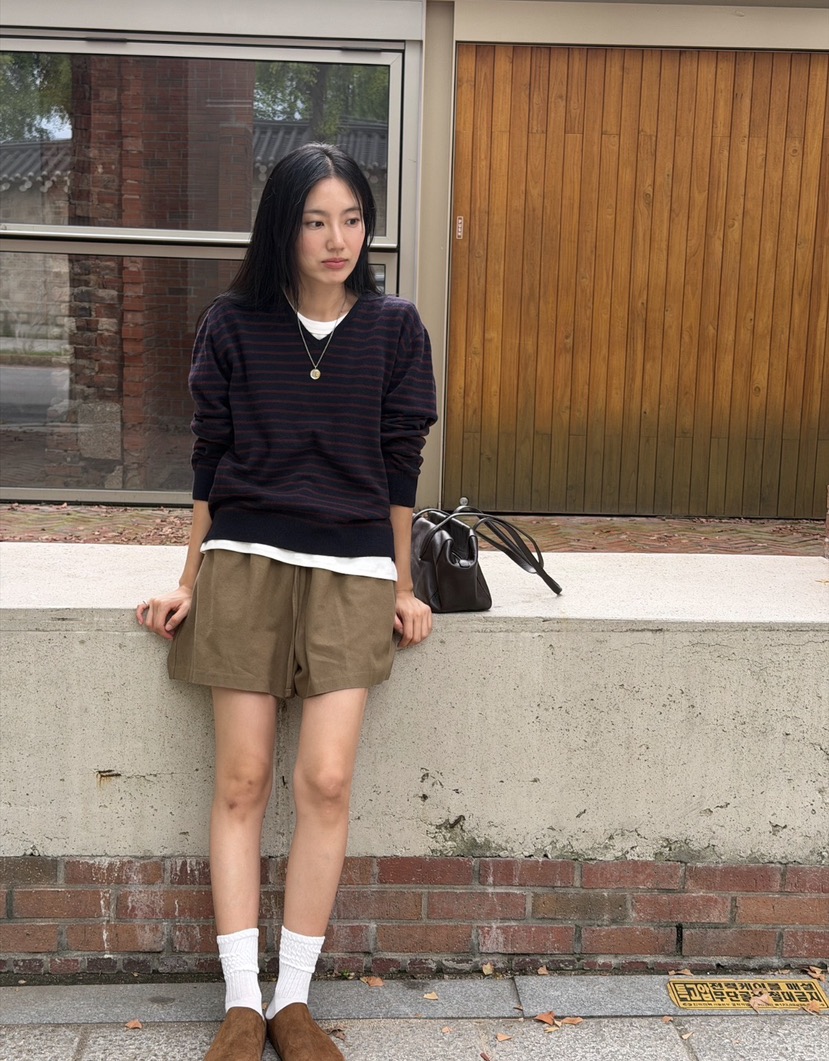 AMY GRACE-A東大門實拍女士新品真品人氣熱賣針織衫條紋AMY GRACE針織衫