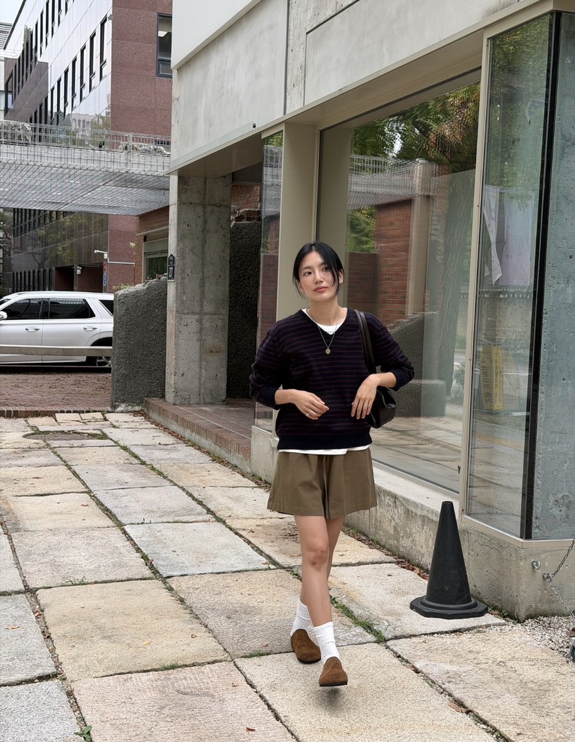 AMY GRACE-A東大門實拍女士新品真品人氣熱賣針織衫條紋AMY GRACE針織衫