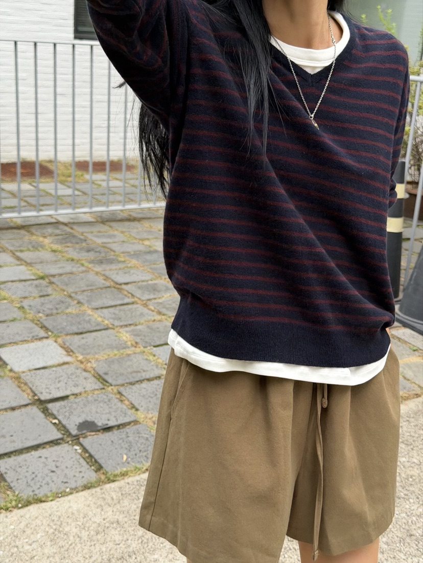AMY GRACE-A東大門實拍女士新品真品人氣熱賣針織衫條紋AMY GRACE針織衫圖色3