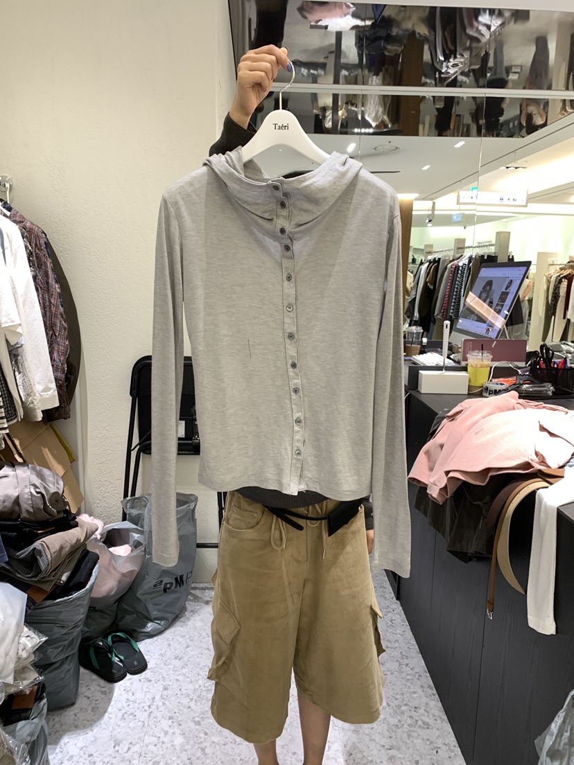 TAERI韓國代購女士新品熱賣時尚真品開衫天絲羊毛開衫連帽TAERI/CEDARWOOD開衫圖色1