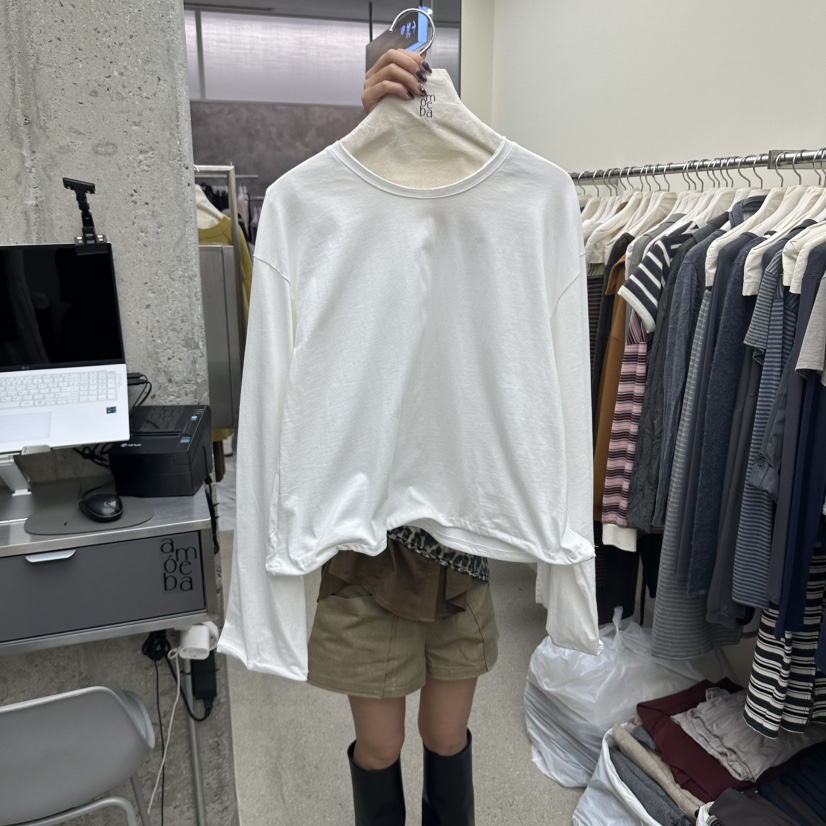 AMOEBA韓國直郵女裝新款時尚真品人氣休閑推薦熱賣長袖T恤AMOEBA長袖T恤圖色1
