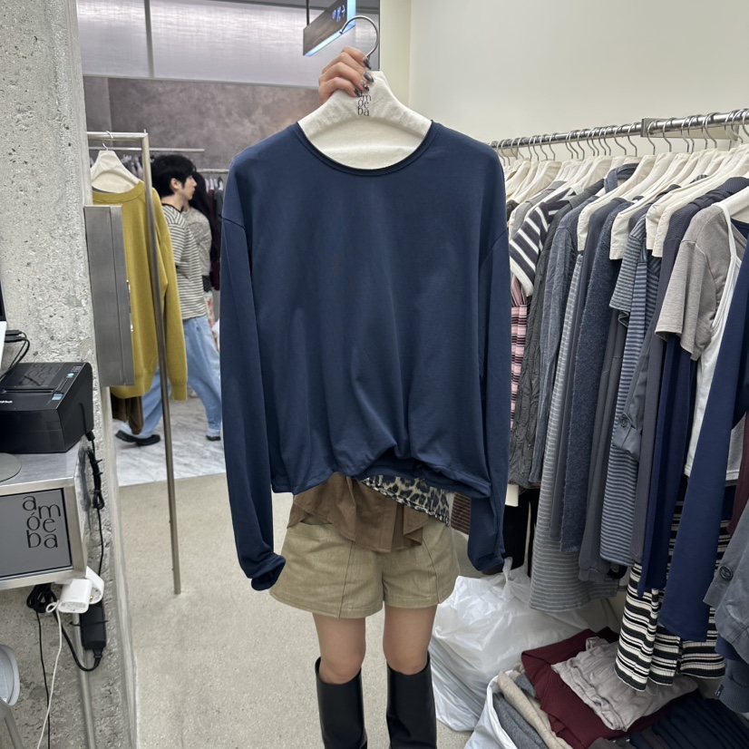 AMOEBA韓國直郵女裝新款時尚真品人氣休閑推薦熱賣長袖T恤AMOEBA長袖T恤圖色2