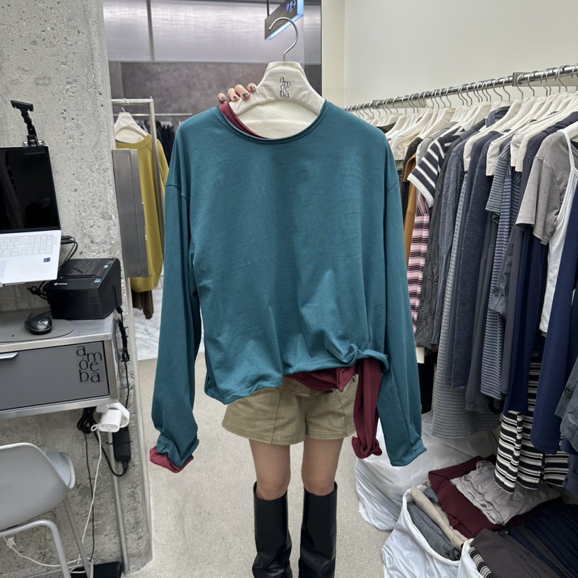 AMOEBA韓國直郵女裝新款時尚真品人氣休閑推薦熱賣長袖T恤AMOEBA長袖T恤圖色3