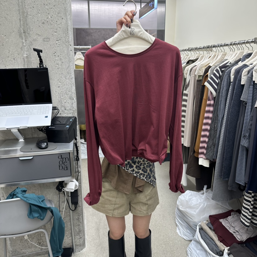 AMOEBA韓國直郵女裝新款時尚真品人氣休閑推薦熱賣長袖T恤AMOEBA長袖T恤圖色4