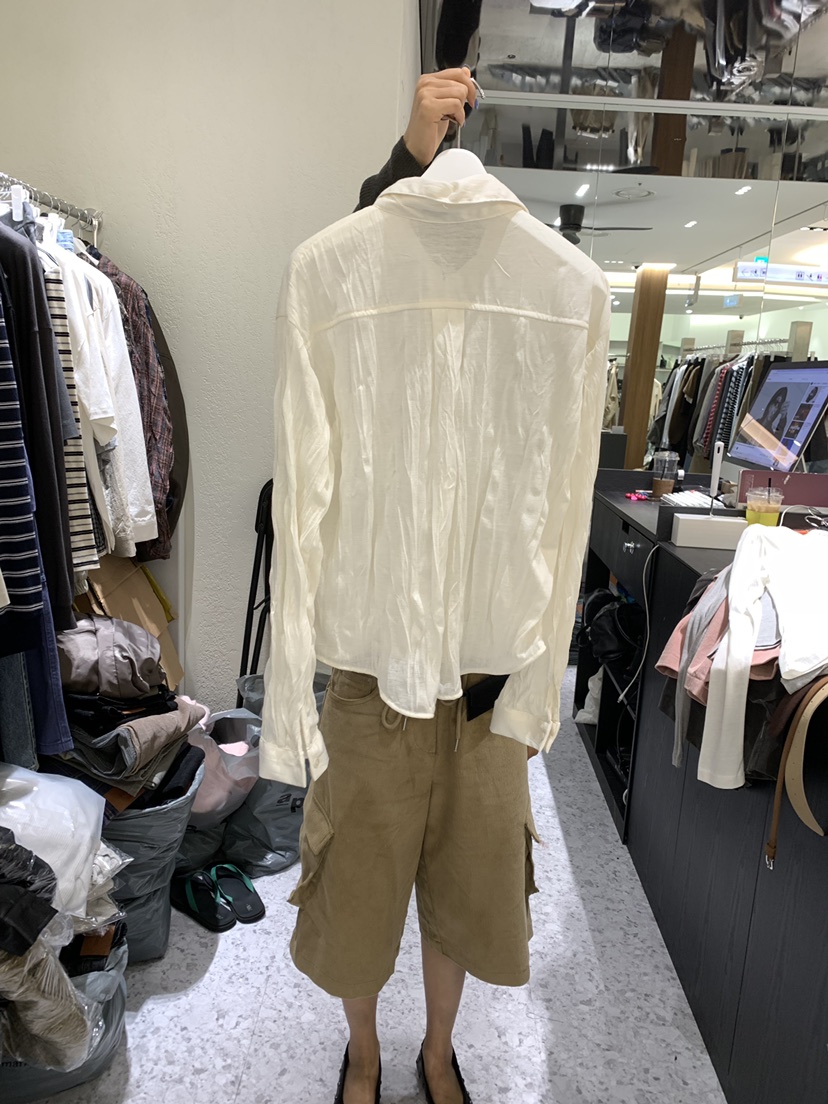 TAERI東大門直郵女士新品推薦熱賣真品時尚襯衫蕾絲衫褶皺TAERI/CEDARWOOD襯衫/蕾絲衫