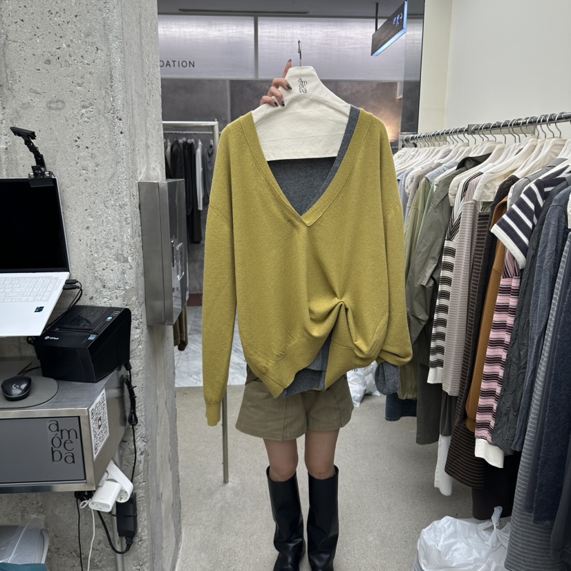 AMOEBA韓國直郵女裝新品時尚熱賣推薦人氣真品休閑針織衫AMOEBA針織衫圖色2