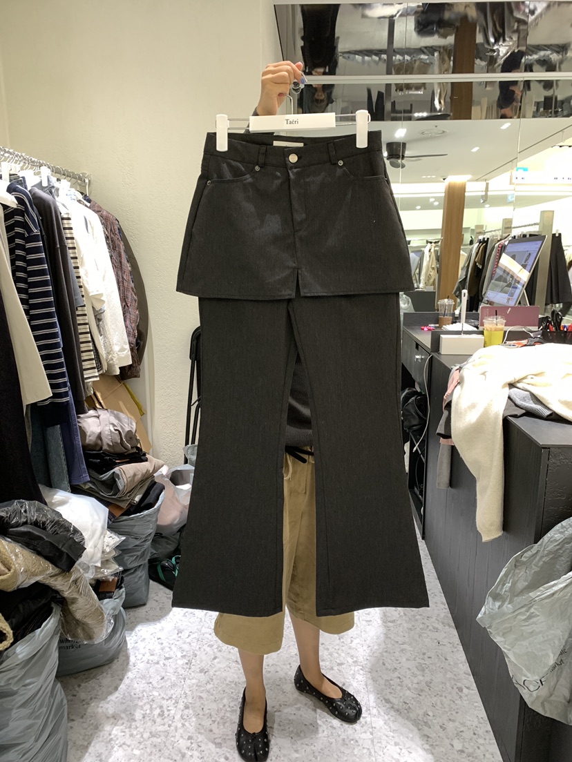 TAERI韓國代購女裝新品真品休閑時尚人氣熱賣推薦裙褲喇叭TAERI/CEDARWOOD裙褲圖色2