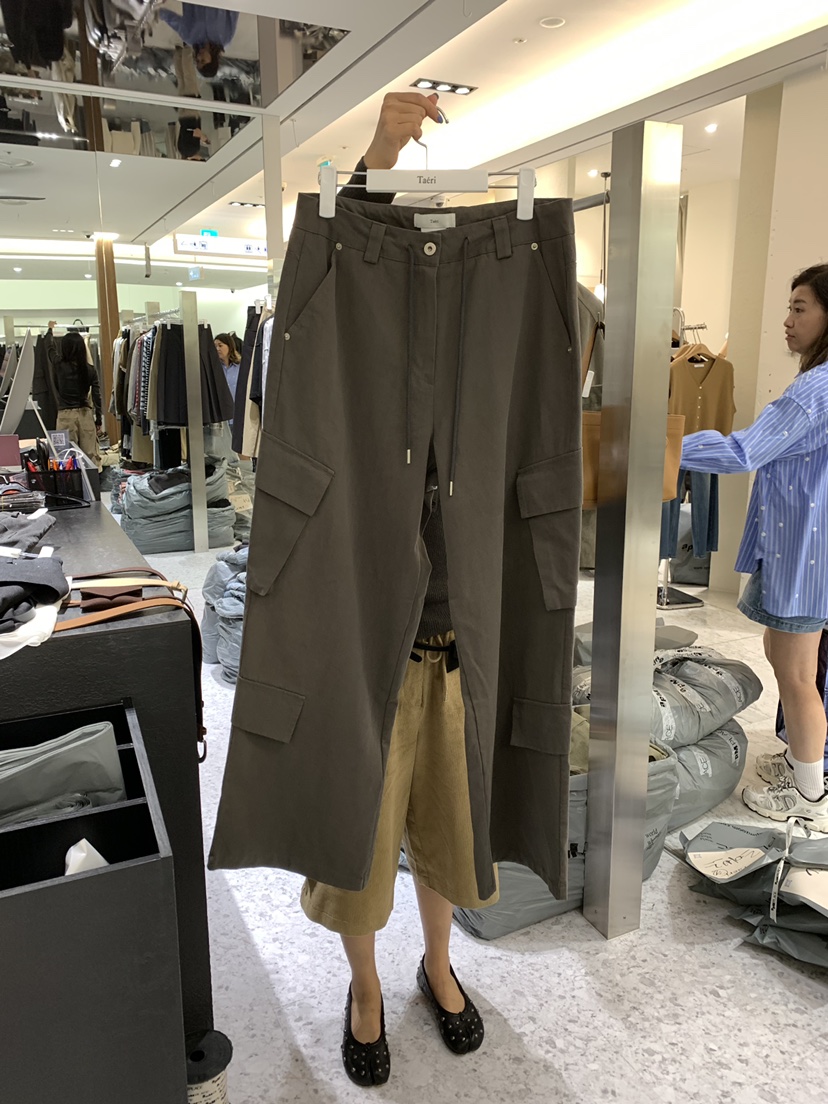 TAERI東大門直郵女裝新品真品休閑熱賣時尚休閑褲雙口袋水洗TAERI/CEDARWOOD休閑褲圖色2