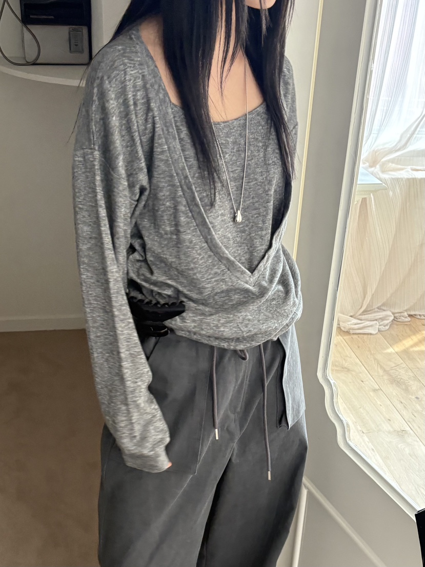 Verbena東大門代購女士新品休閑人氣推薦時尚套裝羊毛深VVerbena套裝