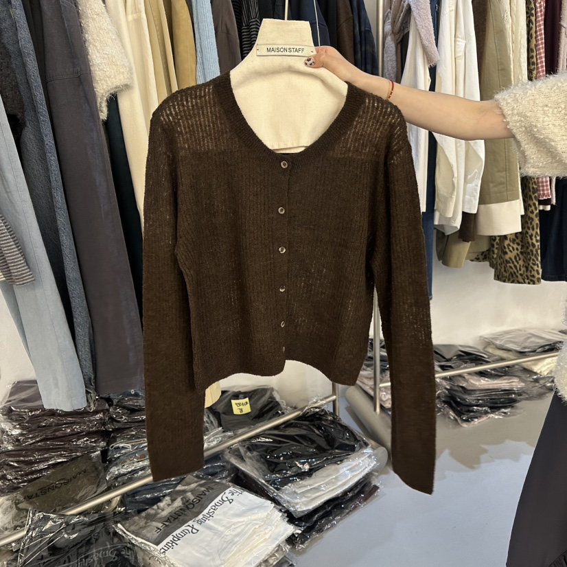 DOUBLE STANDARD/LE SMOKING/MAISONSTAFF東大門直郵女裝新品人氣開衫MAISONSTAFF開衫圖色3棕色