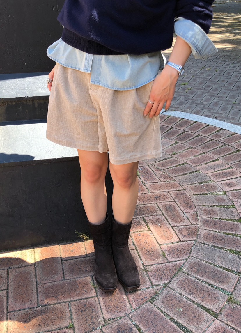 ERUME韓國代購女士新品人氣休閑熱賣職業時尚真品短褲燈芯絨ERUME短褲