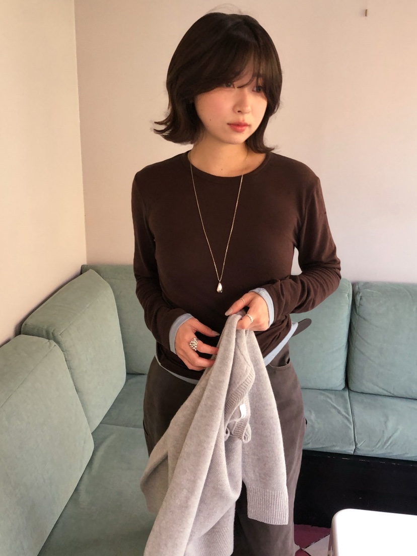 ERUME韓國直郵女裝新品推薦職業休閑人氣熱賣真品長袖T恤ERUME長袖T恤