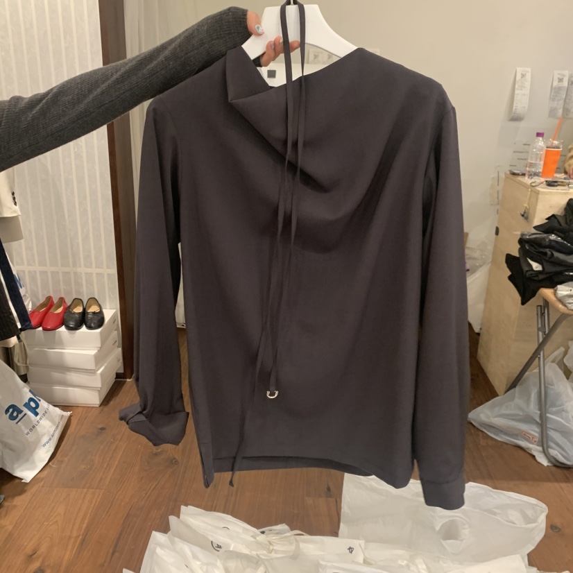 UNDERSTANDING韓國代購女裝新品真品休閑襯衫蕾絲衫含繩腰帶UNDERSTANDING襯衫/蕾絲衫圖色2