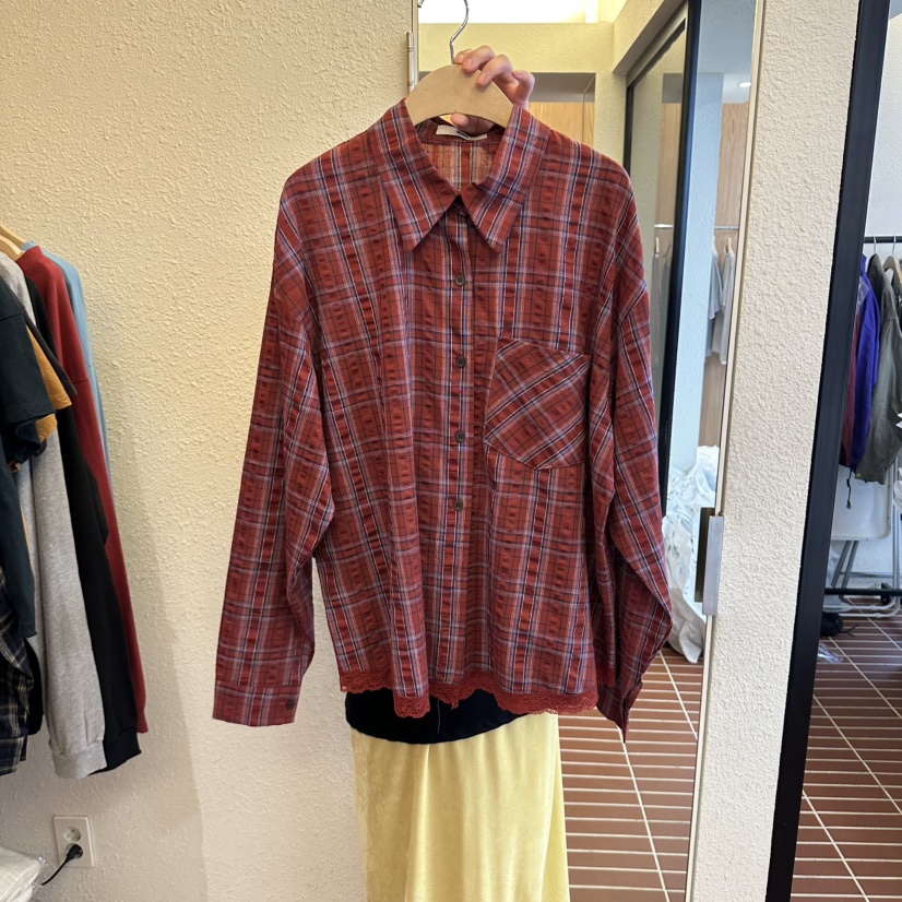 CHOI-L東大門代購女士新品人氣熱賣推薦真品襯衫蕾絲衫格紋CHOI襯衫/蕾絲衫圖色1