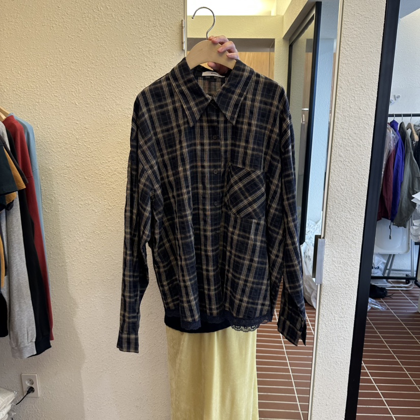 CHOI-L東大門代購女士新品人氣熱賣推薦真品襯衫蕾絲衫格紋CHOI襯衫/蕾絲衫圖色2