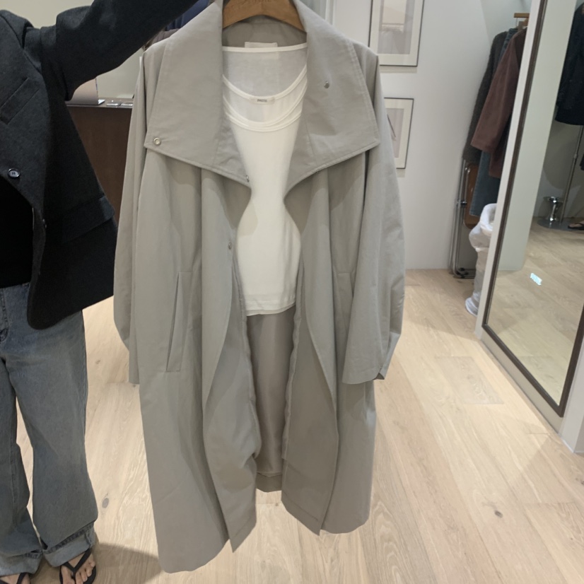 PASTE韓國直郵女士新款人氣時尚職業休閑真品長款風衣高領PASTE長款風衣圖色1