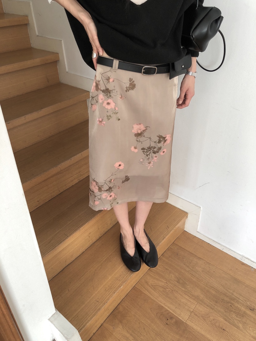 LE BUTTER韓國直郵女士新品真品時尚半身裙中短裙歐根紗LE BUTTER半身裙/中短裙