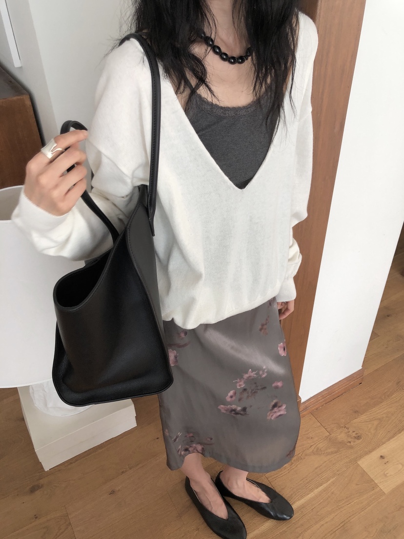 LE BUTTER韓國代購女士新品休閑人氣真品熱賣針織衫深V領LE BUTTER針織衫