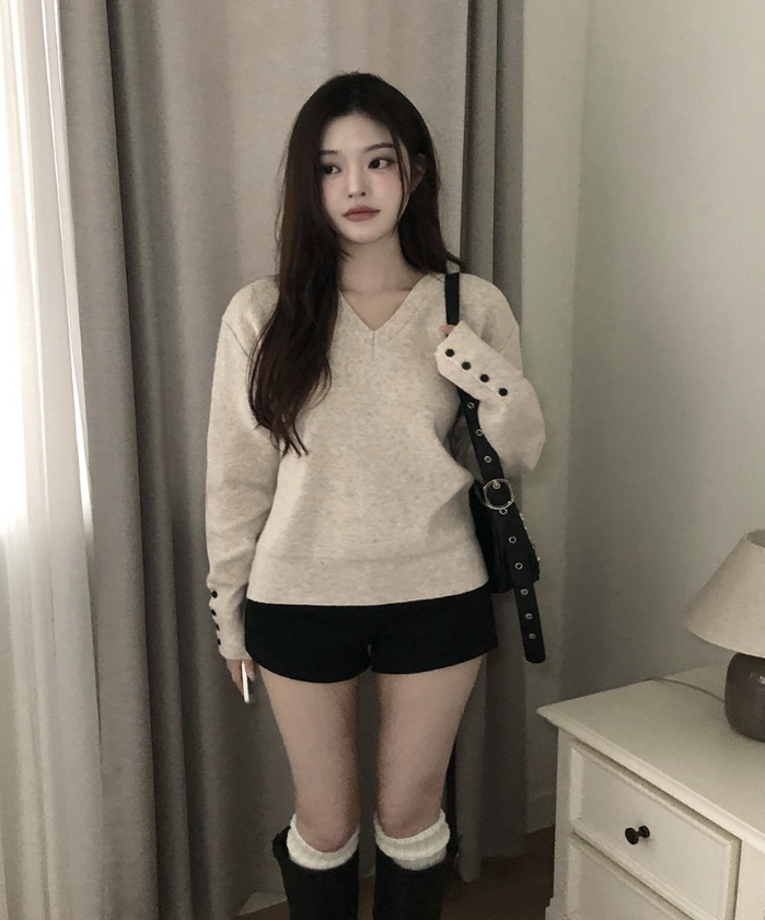 EVERCOMMERCE METICULOUSLY DESIGNED韓國直郵女裝新品人氣針織衫V領EVERCOMMERCE METICULOUSLY DESIGNED針織衫