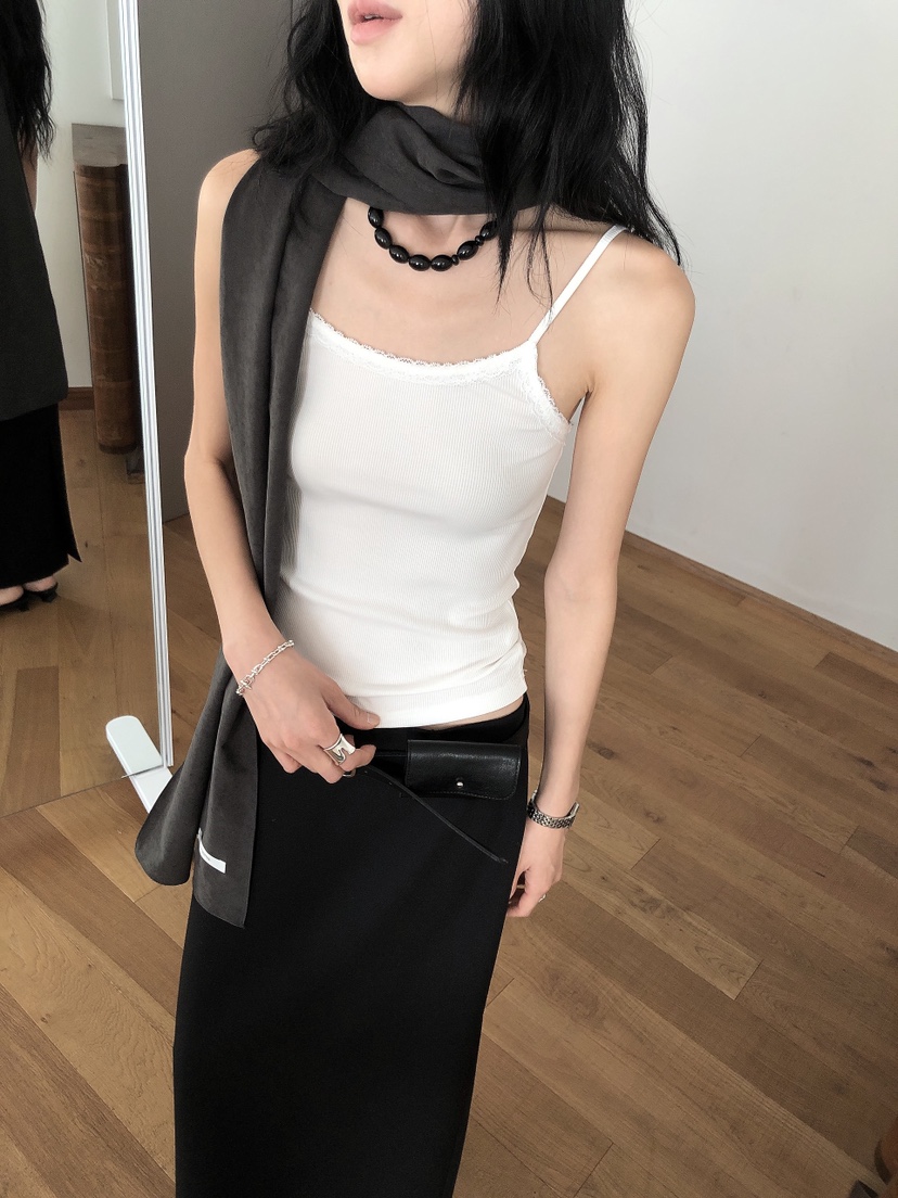 LE BUTTER韓國代購女裝新品推薦真品休閑吊帶背心蕾絲羅紋LE BUTTER吊帶/背心圖色4