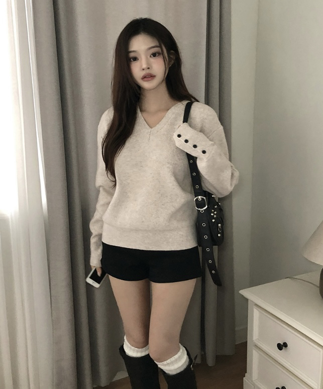 BLACK NOTE東大門代購女士新款真品休閑時尚推薦針織衫V領BLACK NOTE針織衫
