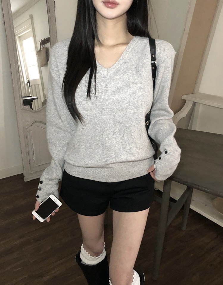 BLACK NOTE東大門代購女士新款真品休閑時尚推薦針織衫V領BLACK NOTE針織衫圖色5