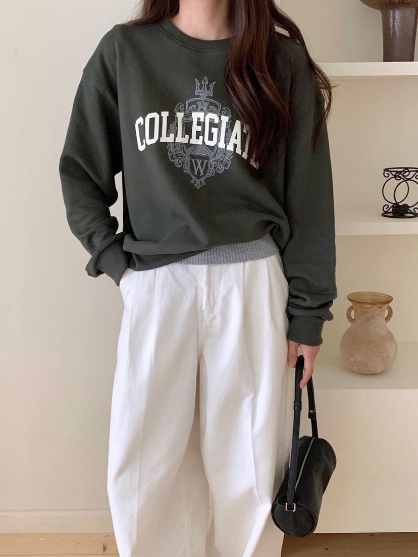 WOOD東大門實拍女士新品推薦時尚真品休閑衛衣學院風寬松WOOD-2件起衛衣圖色2