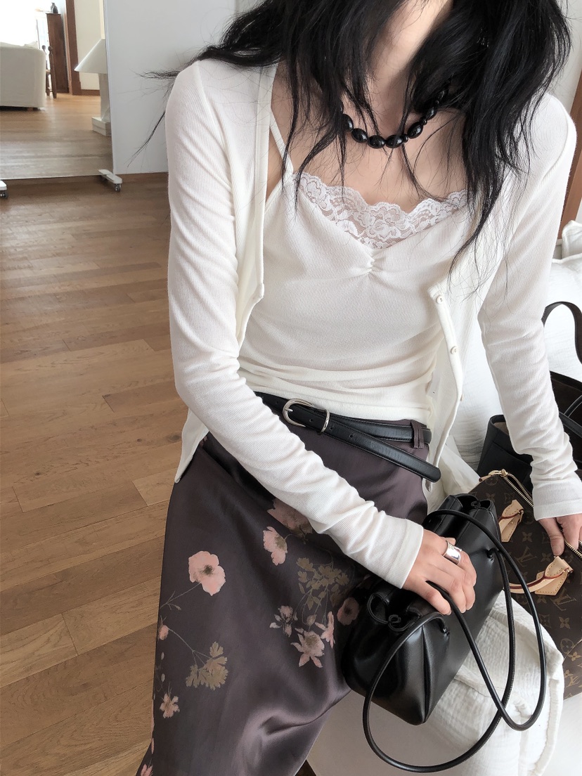 LE BUTTER韓國代購女裝新品熱賣推薦真品休閑套裝開衫羅紋LE BUTTER套裝