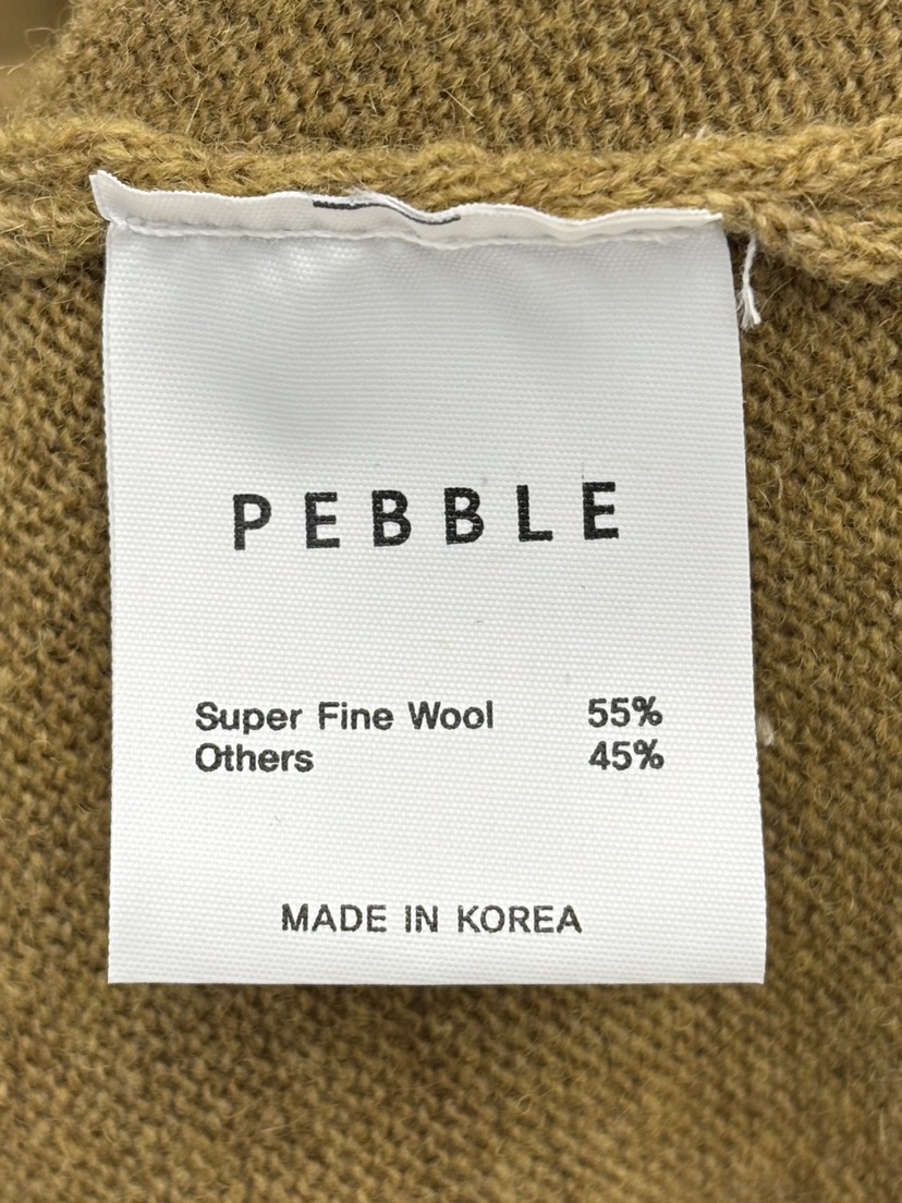 PEBBLE韓國直郵女裝新款時尚推薦人氣熱賣針織衫褶邊開衫PEBBLE針織衫