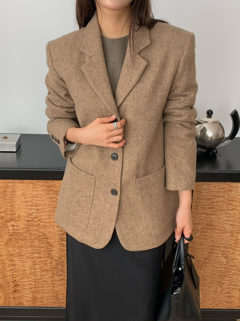 BINUS韓國直郵女裝新款推薦休閑時尚熱賣人氣西裝西服羊毛BINUS西裝/西服